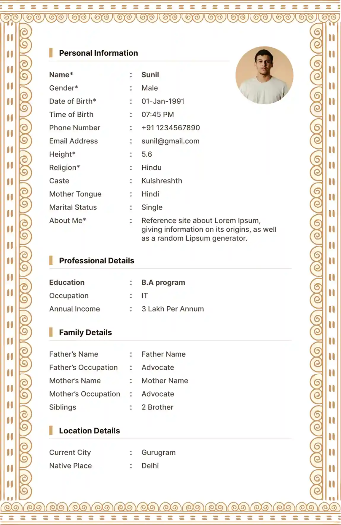 Formal template