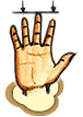 बीच की दो अंगुलियों की तुलना में मध्यमा अंगुली की लंबाई 1