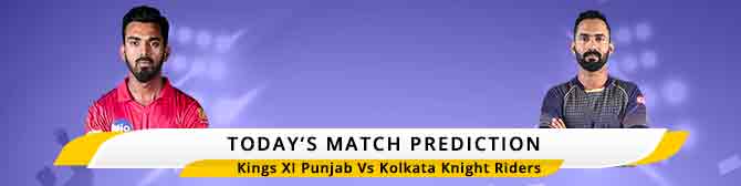 IPL 2020 - Today Match Prediction of Kings XI Punjab vs Kolkata Knight Riders