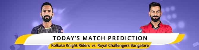 IPL 2020: Today 39th Match Prediction Kolkata Knight Riders vs. Royal Challengers Bangalore