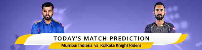 IPL 2020: Today Match Prediction of Mumbai Indians vs. Kolkata Knight Riders