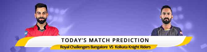 IPL 2020: Today Match Prediction Royal Challengers Bangalore vs. Kolkata Knight Riders