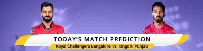 IPL 2020: Today Match Prediction of 31st Royal Challengers Bangalore vs. Kings XI Punjab