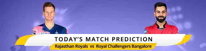 IPL 2020: Today Match Prediction Rajasthan Royals vs. Royal Challengers Bangalore