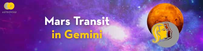 Mars Transit in Gemini on 14th April 2021