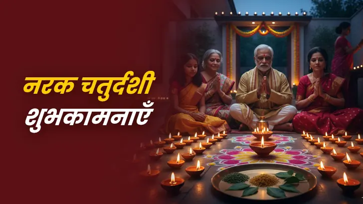 Narak Chaturdashi Wishes 2025: छोटी दिवाली पर भेजें ये प्यारी शुभकामनाएं।