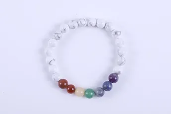 Online Howlite 7 Chakra Bracelet Online Howlite 7 Chakra Bracelet