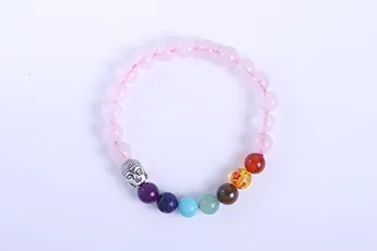 Online Rose Quartz 7 Chakra With Buddha Charm