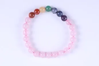 Online 7 Chakra Rose Quartz Bracelet Online 7 Chakra Rose Quartz Bracelet