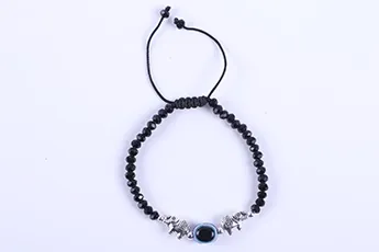 Online Elephant Evil Eye Bracelet Single Beaded
