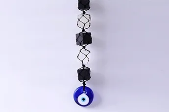 Certifed Selenite Tourmaline Evil Eye Thread Hanging | Protection Certifed Selenite Tourmaline Evil Eye Thread Hanging | Protection