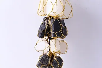 Certifed Selenite Tourmaline Hanging Certifed Selenite Tourmaline Hanging