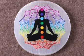 Online 7 Chakra Selenite plate | Healing