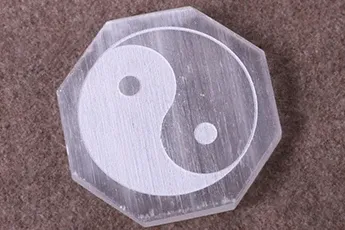 Online Yin Yang Selenite Carved plate