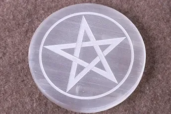 Online Star selenite Carved plate