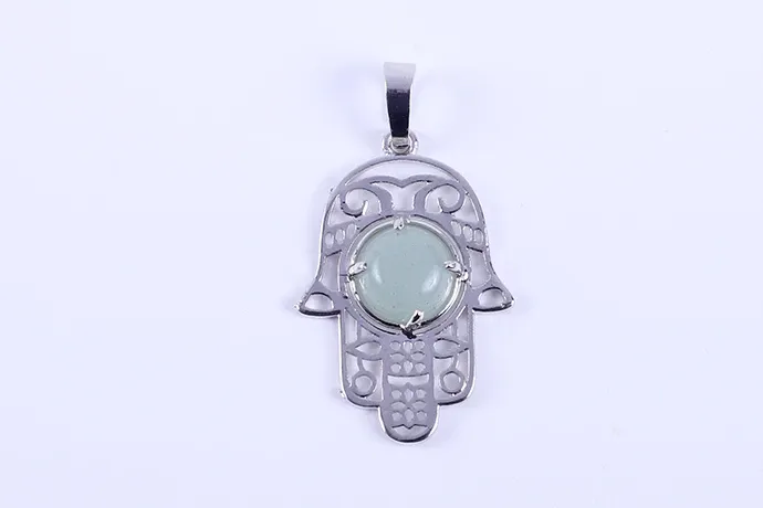 Online Green Aventurine Hamsa Pendant Online Green Aventurine Hamsa Pendant