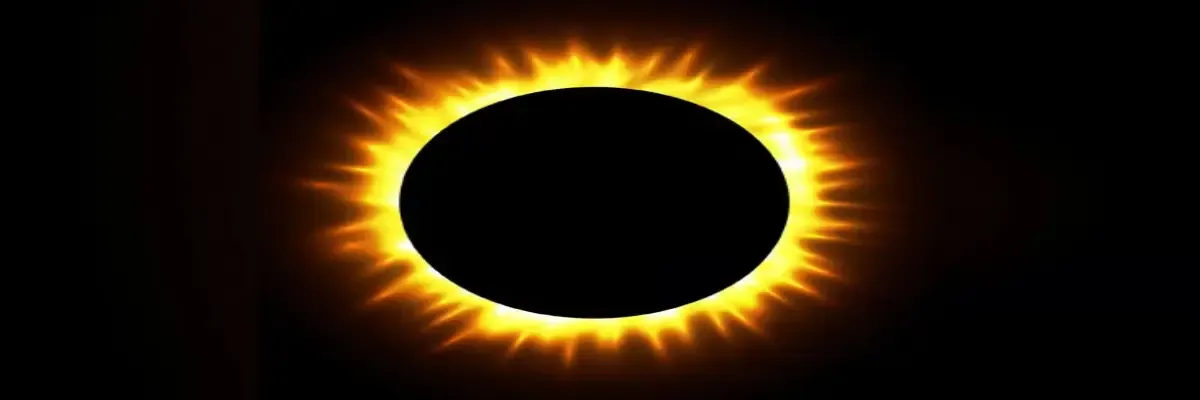 Image showing the solar eclipse with cosmic elements representing the occurrence of a solar eclipse in India in 2024